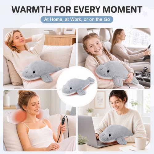 Image of Manatee Heating Pad for Period Cramps USB Power Heated Plush Stuffed Animal