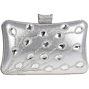 Tassen for vrouwen mini crossbody tas feest bruiloft banket avondtas tas portemonnee, dames luxe stralende strass clutch portemonnee avondtas tassen handtas (Color : Silver)