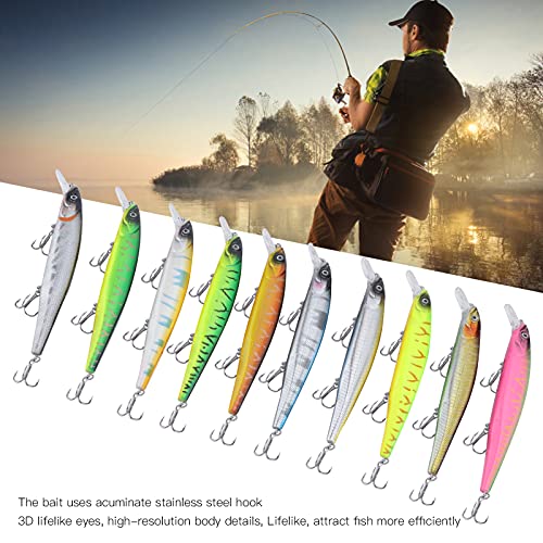 Minnow Vissen Lokken, Zinkend Minnow Aas Efficiënt Praktisch 22,8 g/14 cm Plastic + Roestvrij staal Duurzaam met haak voor het aantrekken van vissen voor sishing - Image 4