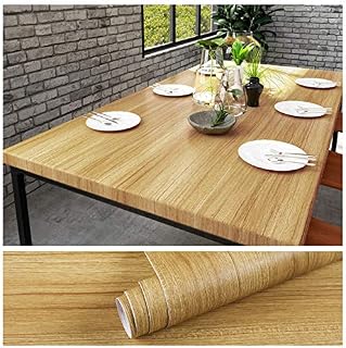 VEELIKE Thick Brown Wood Grain Wallpaper Self Adhesive Sticky Back Plastic Worktop Vinyl Roll Waterproof for Background Living Room Cabinet Wardrobe Table Desk Office Stairs Easy to Use 40cm x 300cm