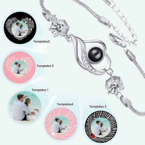 SUPHELPU Bracelet with Picture Inside, Picture Bracelet Personalized Photo, Personalized in Memory of Loved One Gifts, Customized Gifts for Your Lover3