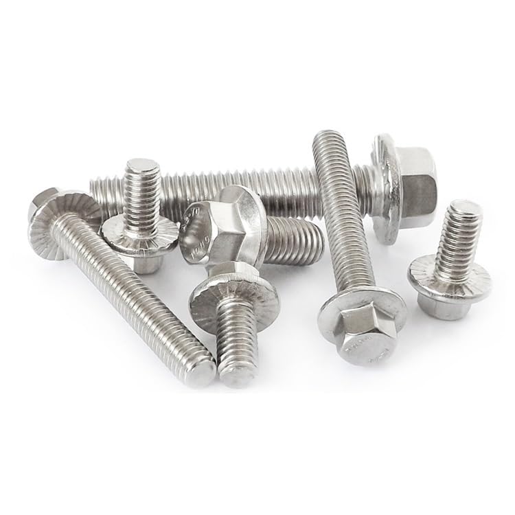 4/10 pz M5 M6 M8 M10 M12 A2-70 In Acciaio Inox 304 GB5787 Bulloni Flangia Esagonale Rondella Dentata Viti a Testa Integrata