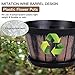 Quarut 8 inch Brown Plastic Whiskey Barrel Plant Pots Set of 4 with Drainage Holes and Saucer for Indoor and Outdoor Garden Home Plants