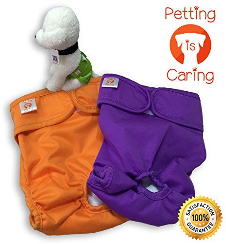 Petting Is Caring Dog Diapers Washable & Reusable Female And Male Dog Diapers Materials Durable Machine Washable Solution For Pet Incontinence And Long Travels - 3 Pack Set (Xs, Solid) #TOP5