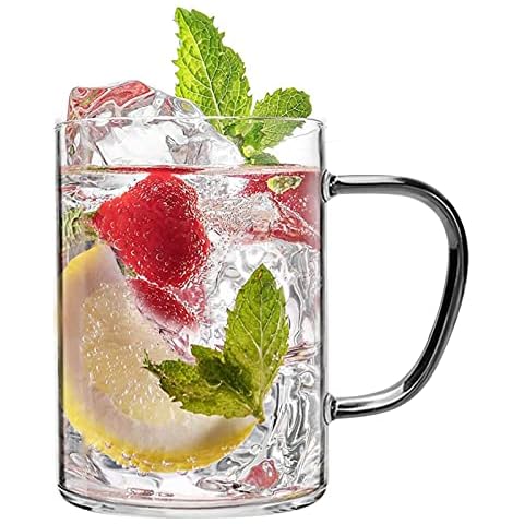 VOBAGA Clear Coffee Mug Warm Beverage Mugs, Insulated Glass Cup with handle for Coffee, Tea, Water, Milk, Hot Chocolate, Juice, Best Coffee Gift for Family and Friend(Black) Cover