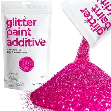 Hemway Glitter Paint Additive - Dark Rose Pink | 100g Fine Metallic Flakes for Adding Sparkle to Paints & Wood Varnish | Add to Emulsion, Acrylic & Latex for Indoor Sparkly Walls
