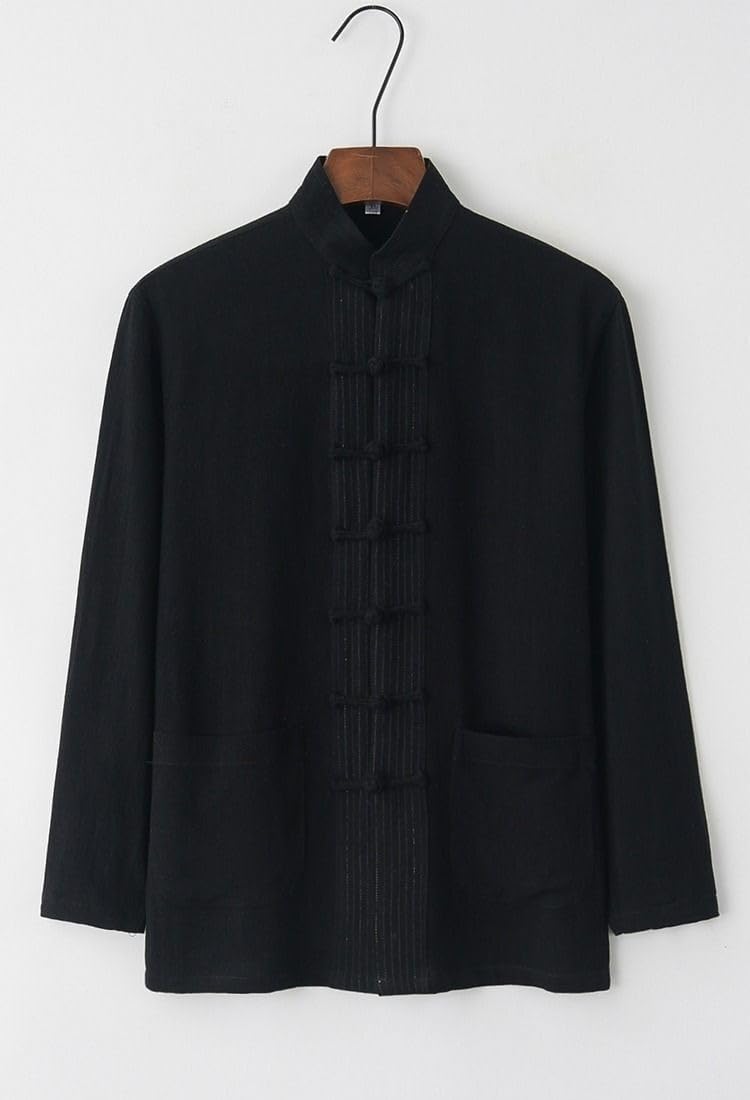 Men's Cotton Linen Vintage Tang Suit Loose Zen Meditation Wear