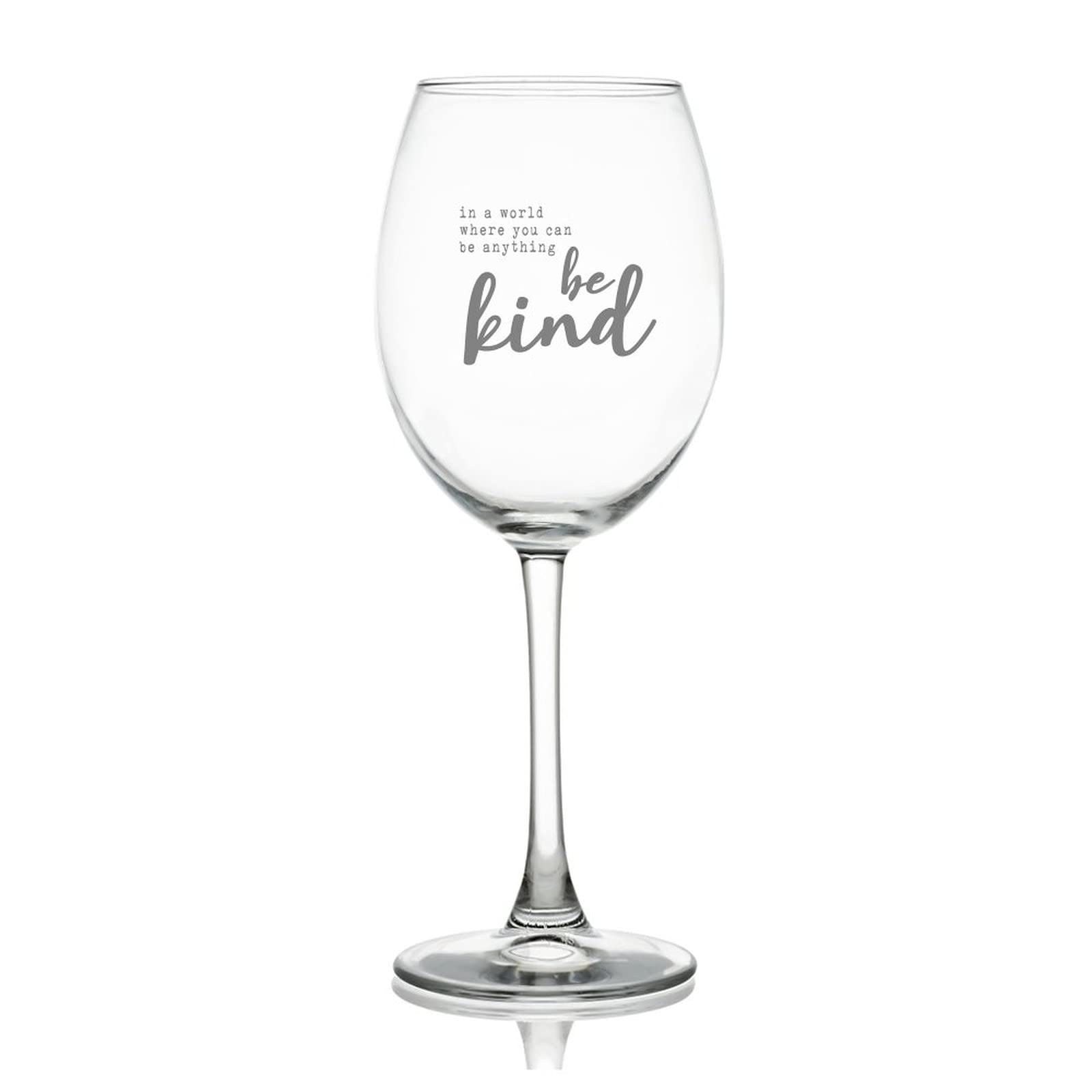 Verres à vin rouge Be Kind message inspirant en cristal gravé