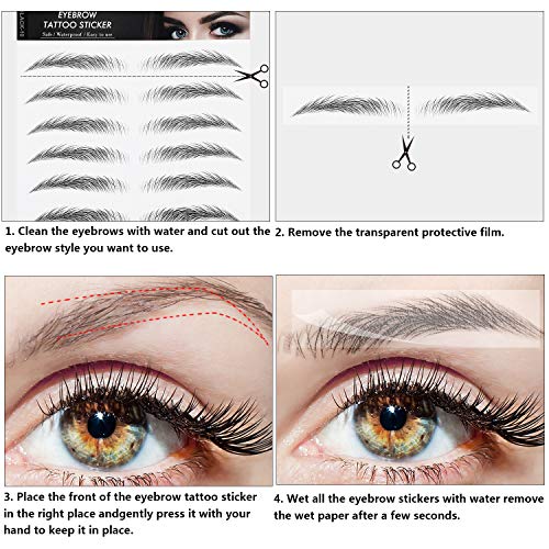 Cejas 3D pegatinas con efecto pelo a pelo resistente al agua para un maquillaje duradero 2