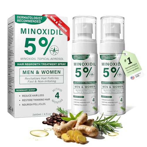 Minoxidil Hair Regrowth Spray 2x60ml for Men & Women
