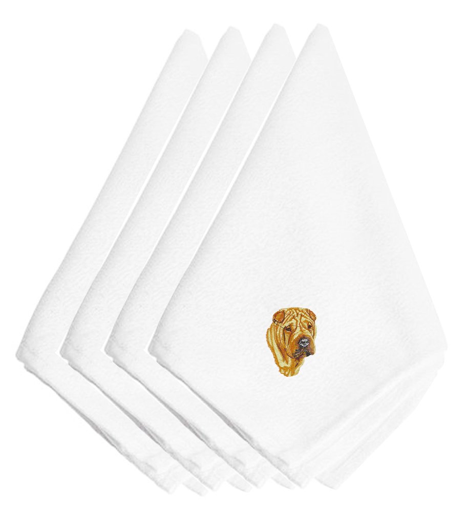 Serviettes Shar Pei Caroline's Treasures EMBT2514NPKE lot de 4 en tissu
