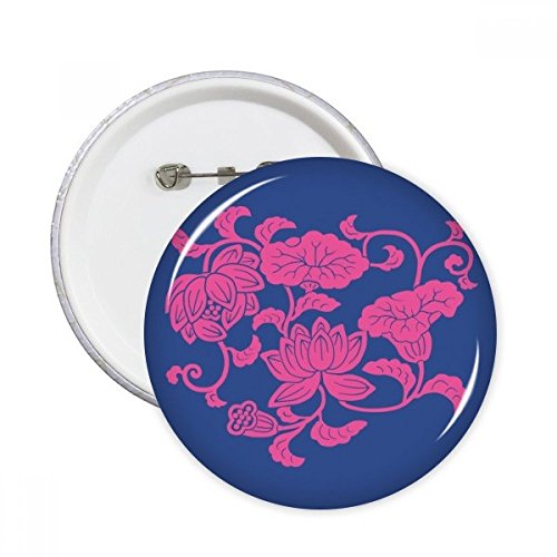 Pins badge bouton fleur rouge japonaise ronde multicolore taille L pour vêtements