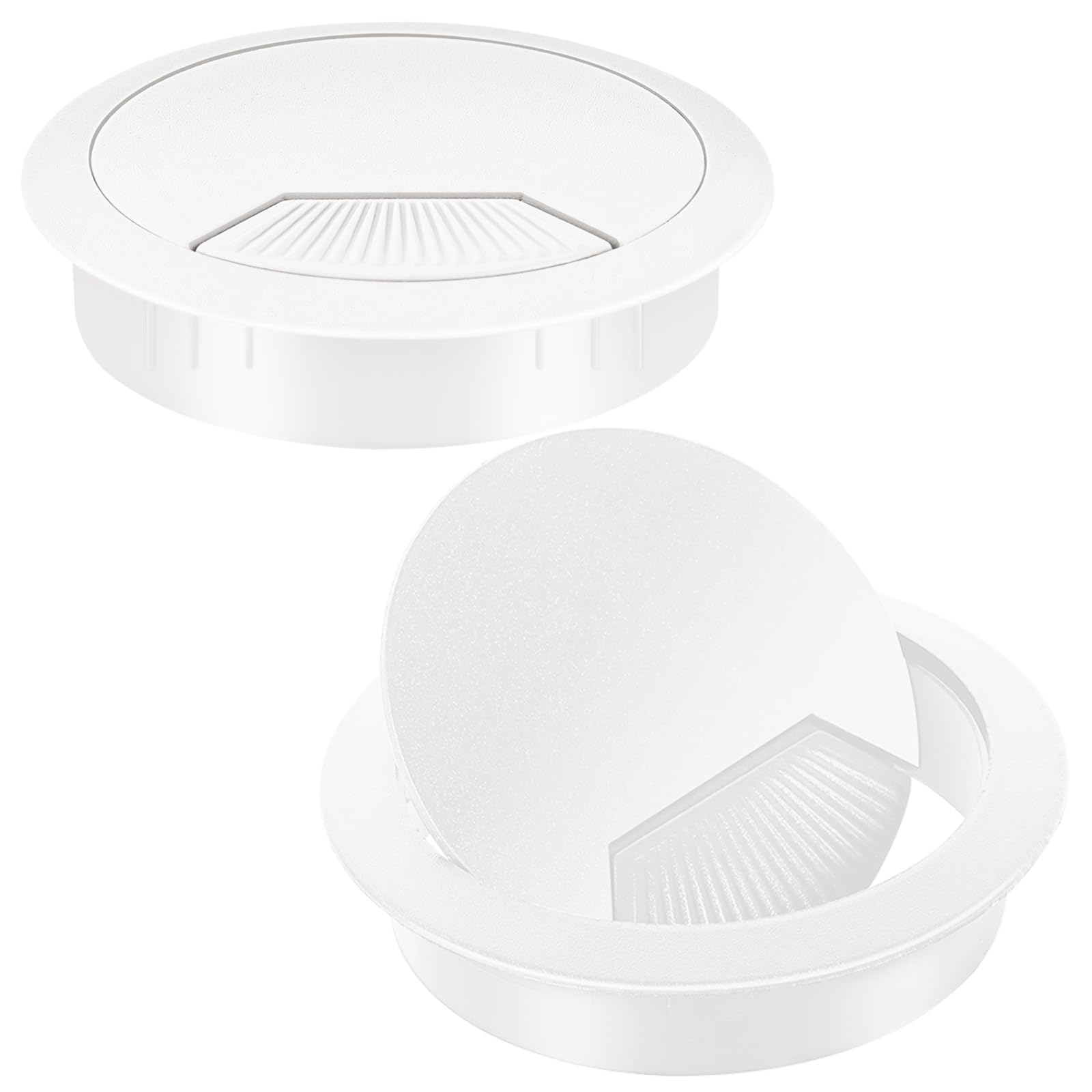 4 Stück Kabeldurchführung Schreibtisch 60mm Weiß Kabeldurchlass Tischdurchführung Kunststoff für Tisch Office Schreibtische