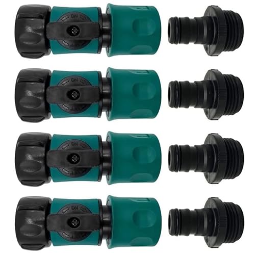 Hydrogarden Conector rápido para Manguera de jardín con válvula de Cierre, Accesorios de conexión rápida de 3/4 Pulgadas con válvula de Bola, adaptadores de fácil conexión y liberación rápida Cover