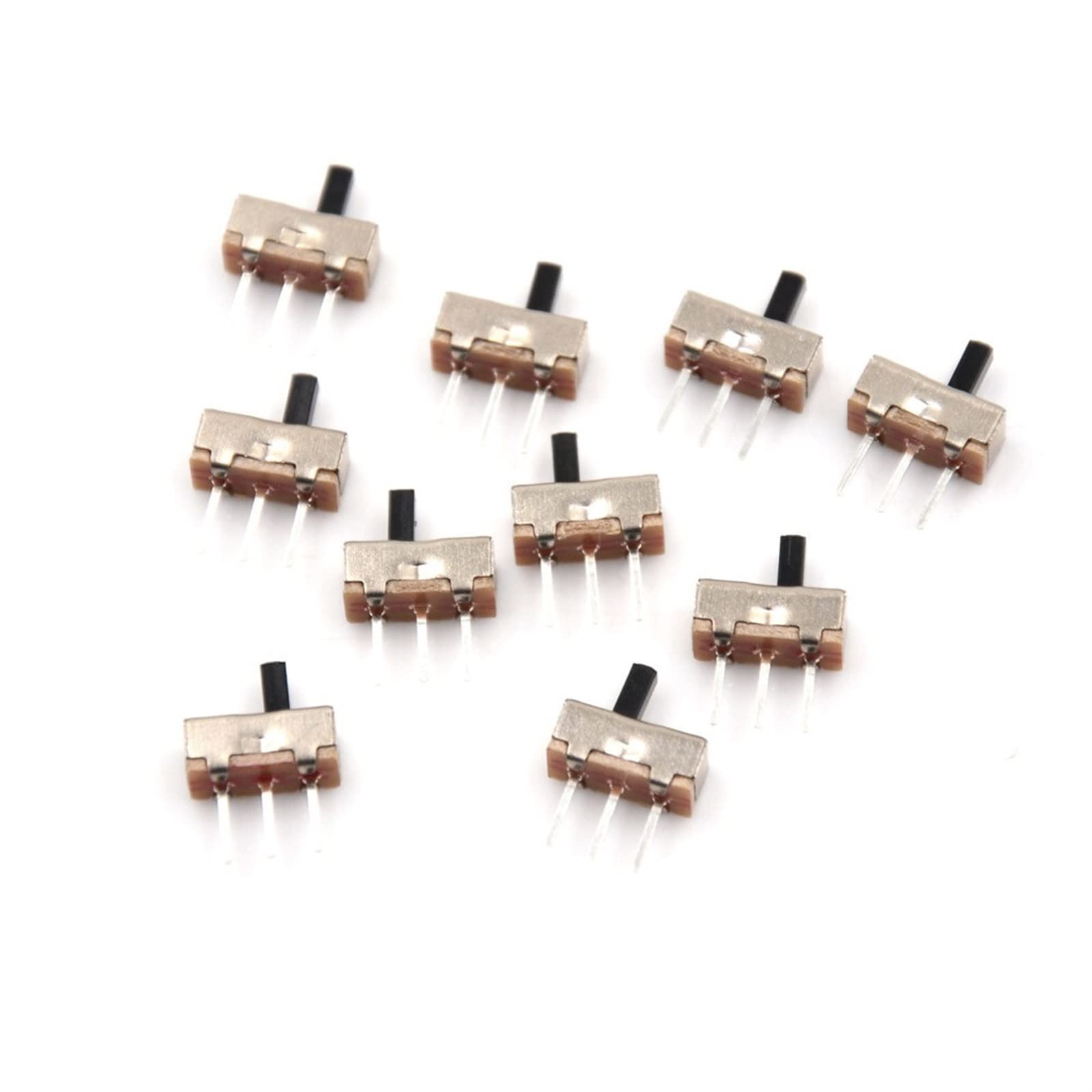 10/20Pcs Interruttore on-off Mini interruttore a scorrimento SS12D00 SS12D00G3 3 pin 1P2T Interruttore a levetta a 2 posizioni Lunghezza della maniglia: 3 mm (Color : 10pcs) (Color : One Size)