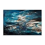  IKYE Zao Wou-Ki-« Peint en 1964 »Reproduction de peintures célèbres. Zao Wou-Ki Tableau abstrait sur toile. Affiche de décor à la maison moderne 70x105cm(27.5x41.4in) Sans Cadre