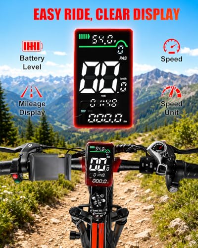 Image of Electric Bike for Adults, 1500W Peak E Bikes, 28+MPH, 26 inch Fat Tire Ebikes | 48V 15Ah|20Ah Electric Mountain Bike, 60|70+ Miles Electric Bicycle,7 Speed