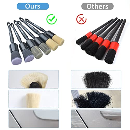 Mveqrrn MVEQRRN-2 6Pcs Car Detailing Brush Set-2Pcs Boars Hair Car Detailing Brushes,2Pcs Ultra Soft No Scratch Detailing Brush thumb #5