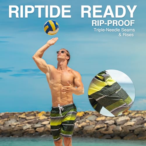 Image of Kanu Surf Men's Big Viper Extended Size Stripe Swim Trunk