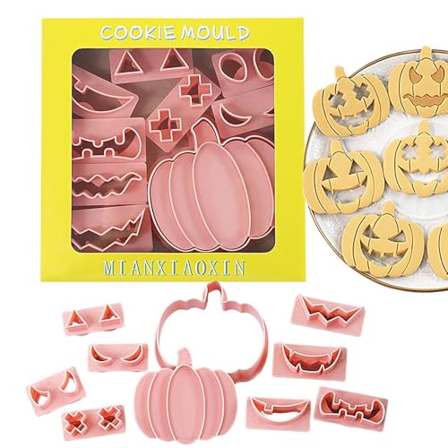 Juego de cortadores de galletas de calabaza, cortadores de galletas de Halloween, plantilla de galletas de calabaza, cortador de repostería de calabaza con materiales de larga duración, fantasma, murc