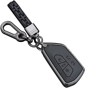 Amazon.com: HIBEYO Metal Leather Key Fob Cover for Volkswagen VW MK8 ...