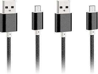 UKCOCO USB Y Cable 2pcs Nylon Braided Micro USB Cable Extra -Free Cable for (Black) Micro USB Cable