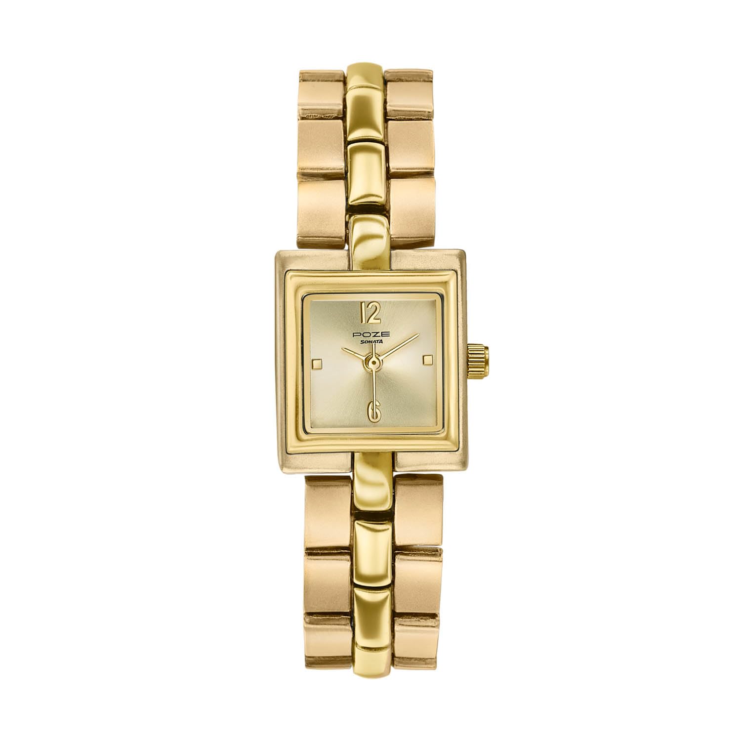 Sonata Poze 8 Quartz Analog with Gold Dial IPG Alloy Strap Watch for Women - SP80171YM01W-picture-34