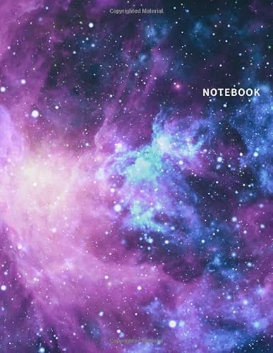 Notebook: Unlined/Plain Notebook - Large (8.5 x 11 inches) - 106 Pages | Blank Notebook | Space Galaxy Composition Notebook/Journal