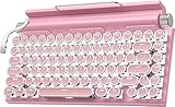 タイプライター キーボード レトロ メカニカルキーボード Bluetooth 5.0 青軸 防水防塵 83キー防衝突 有線パンクスタイルキーボード 丸型キー