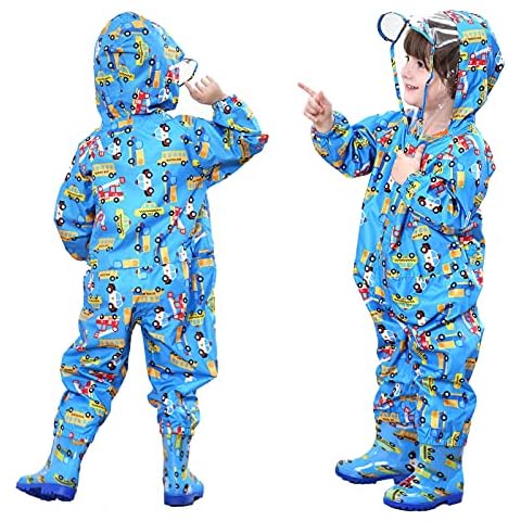 FILOWA Kids Waterproof Hooded Raincoat Cover