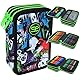 CoolPack XXL Federtasche Federmappe 3-Fach Schulstiftetui, dreifaches Federmäppchen, 3fach Federmäppchen für Mädchen, Jungen, Motiv PEEK A Boo/Guck-Guck