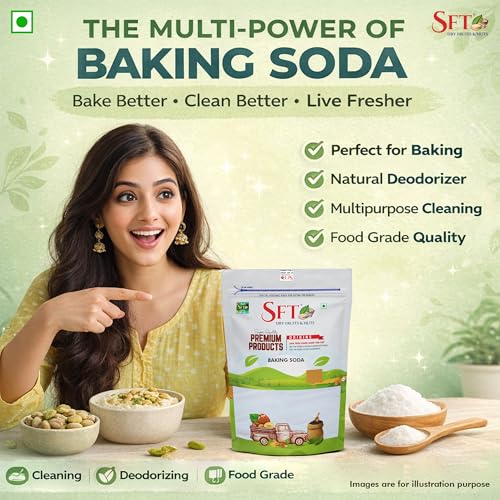 Image of SFT Baking Soda, 1kg (Food-Grade Sodium Bicarbonate | Ideal for Baking, Cooking & Cleaning)