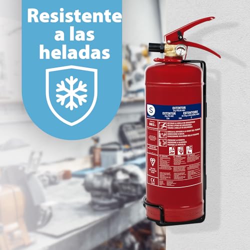 Smartwares Extintor de Polvo - 2 kg - para Fuegos ABC - Adecuado para vehículos y hogares - Soporte de Montaje Incluido - FEX-15122