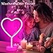 Pink Heart Neon Sign, Mother's Day LED Neon Light Battery Operated or USB Powered Valentines Lights, Table Lamp for Galentines Day Decorations Girl's Room Dorm Wedding Anniversary Birthday Home Decor