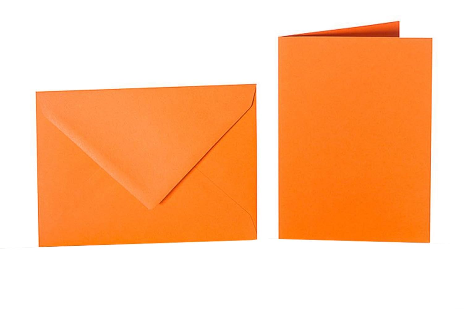 1000 sobres de colores DIN C5 (162 x 229 mm) con tarjetas plegables a juego DIN A5 (150 x 200 mm) en color naranja
