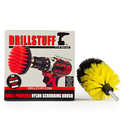 Drillstuff fregadero de cocina, Pan, Pot y utensilios de limpieza cepillo accesorio para taladro cepillo mini taladro rigidez yellow-medio Cover