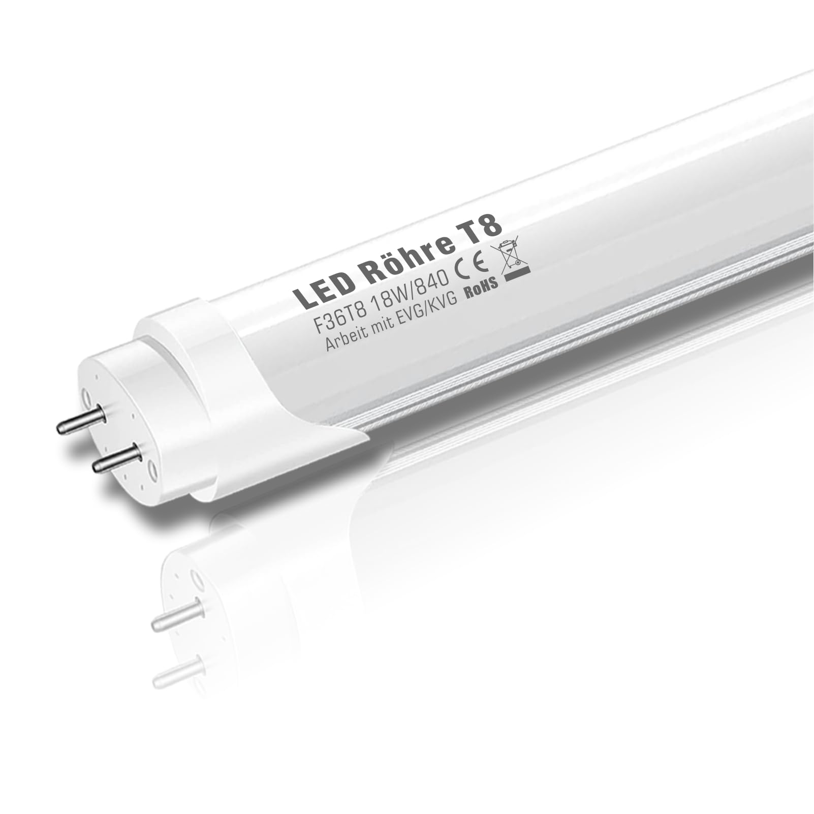 IHYCTV T8 LED Tube Lights 4ft, G13/18W, 2930 Lumen, EVG/KVG/VVG Ballast Compatible, T8/T10/T12 Retrofit Fluorescent Tubes Replacement, Frosted, 4000K Neutral White, Pack of 1 — image 1