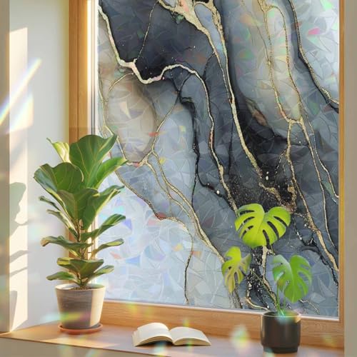 Película para ventana privacidad efecto vidriera 18x79 pulg miniatura 1