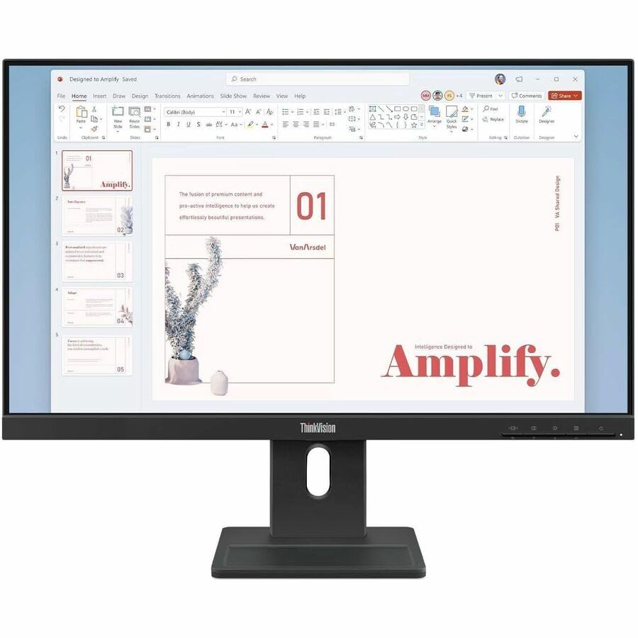 Image of Lenovo ThinkVision E24-40 24 inch Class Full HD LED Monitor - 16:9 - Raven Black