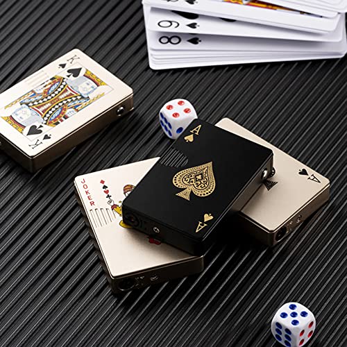 Jet Torch Butane Lighter, Windproof Refillable Lighter Playing Cards Cool Design, Exquisite Packaging For Festival, Birthday, Candle, Gift For Men Ace (Black) #TOP5