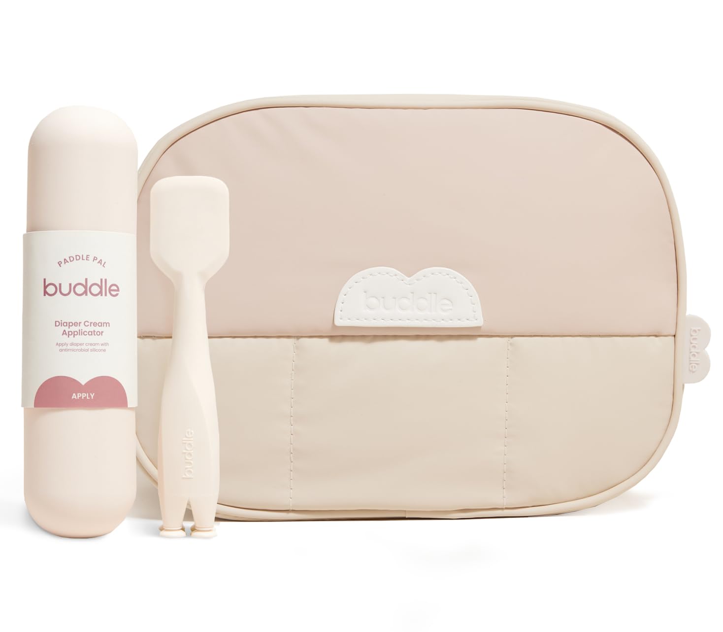 Buddle Bum Bag & Paddle Pal Bundle, Small Diaper Caddy Tote with Baby Diaper Cream Spatula Silicone Applicator, Gift Set