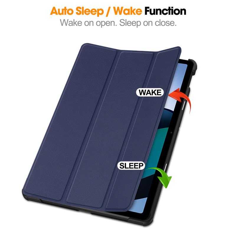 Custodia A Portafoglio Con Supporto Per Xiaomi Redmi Pad SE 11" 2023 | Morbida PU Con Motivo Farfalla Blu | Funzione Wake/Sleep Auto - 2