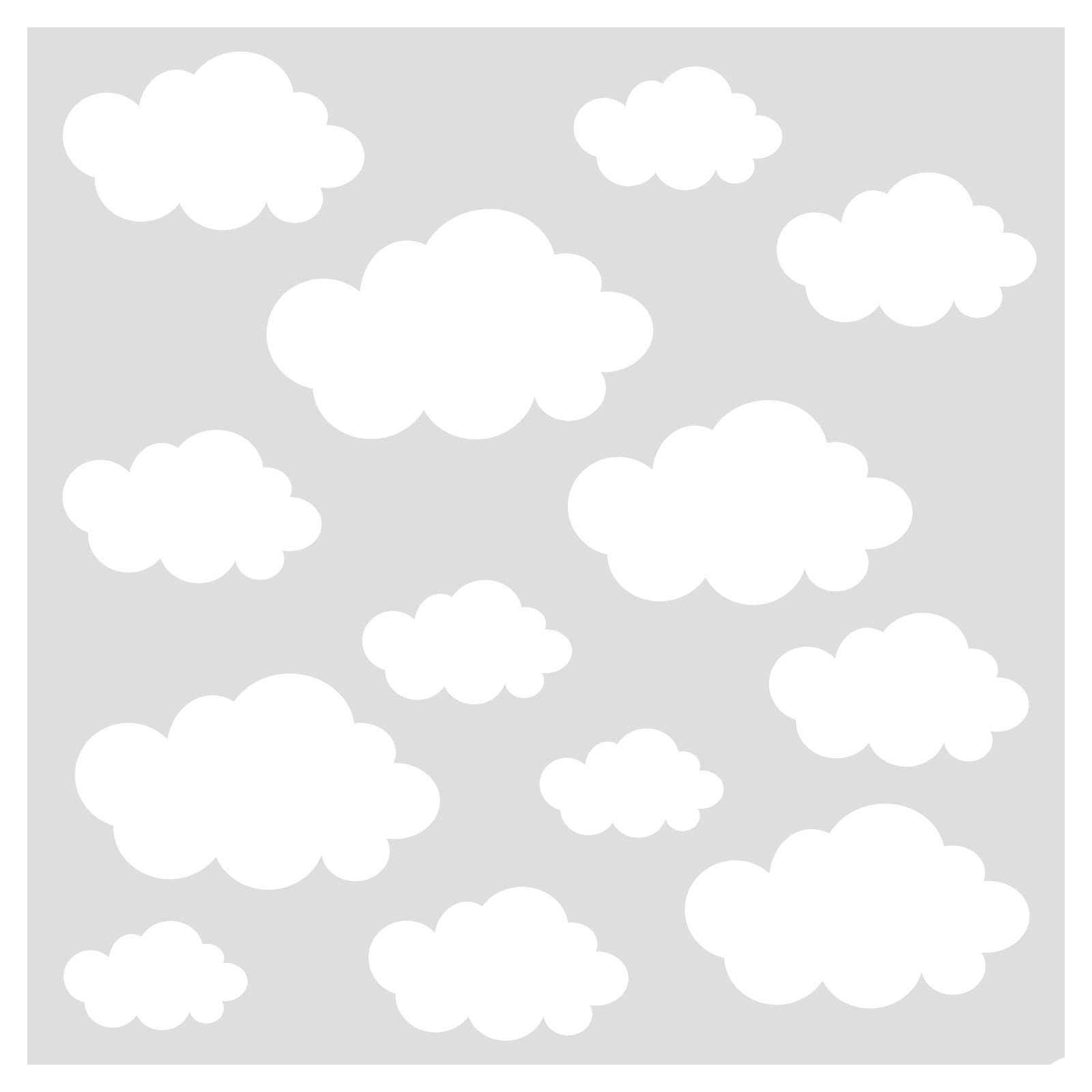 Little Deco DL492 - Adhesivo decorativo para pared (2 unidades, tamaño A4), diseño de nubes