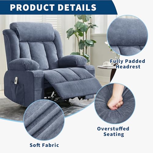Sillón Plegable Relajante Azul con Masaje miniatura 6