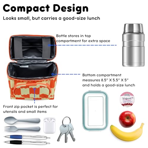 Image of J World Corey Kids Lunch Bag. Insulated Lunch-Box for Boys Girls, Wiggle Coral
