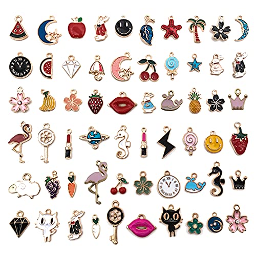 Tucireat Colgantes para Pulseras 60 Piezas Dijes para Pulseras Colgante Charms Colgante Movil Abalorios Pendientes Colgantes Accesorios Pulseras para Hacer Pendientes Dijes Manualidades Cover