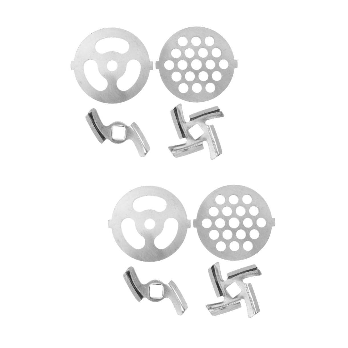 NAMOARLY 2 Sets Meat Mincer Cutter Parts Meat Grinder Plate Discs Stainless Steel for