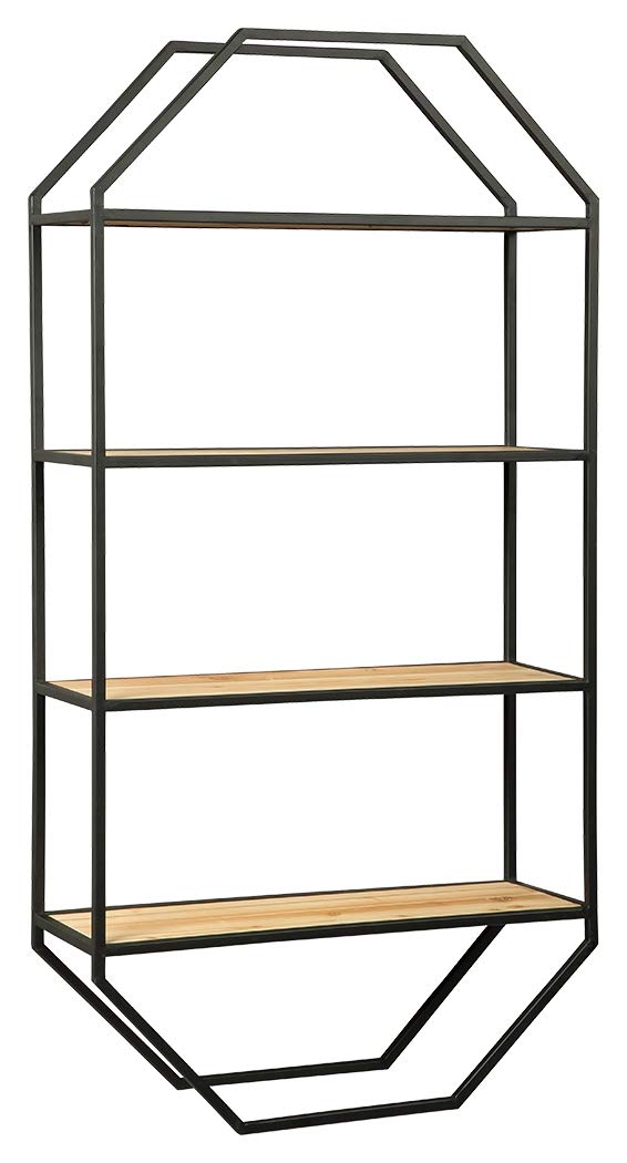 Signature Design by AshleyElea Urban 48" Multi Purpose Minimalist Wall Shelf, Black & Natural