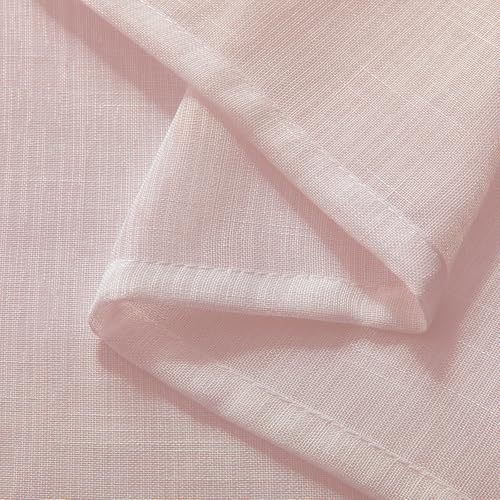 Image of Joydeco Sheer Curtains 108 Inches Long, Beige Curtains for Living Room 2 Panels Set, Window Curtains Privacy Assured with Light Filtering(W52 x L108 Inch,Tapioca)