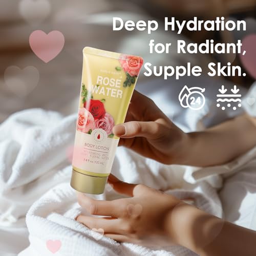 Body & Earth Spa Baskets for Women - 5 Piece Rose Scented Bath Sets with Shower Gel, Body Scrub, Body Lotion, Hand Soap, Mothers Day Gifts for Mom - Image 5